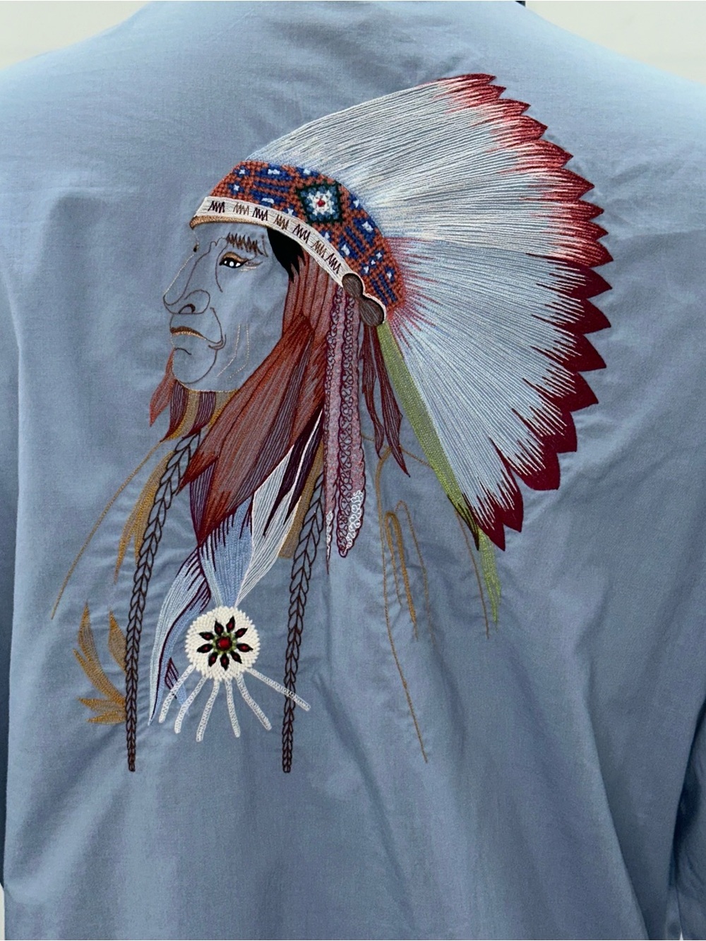 VTG Kennington Rocking K Ranchwear Cowboy Pearl Snap Native Chief Embroidery XL